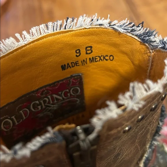 Old Gringo Brown Ankle Boots with Rose Embroidery - Picture 7 of 8